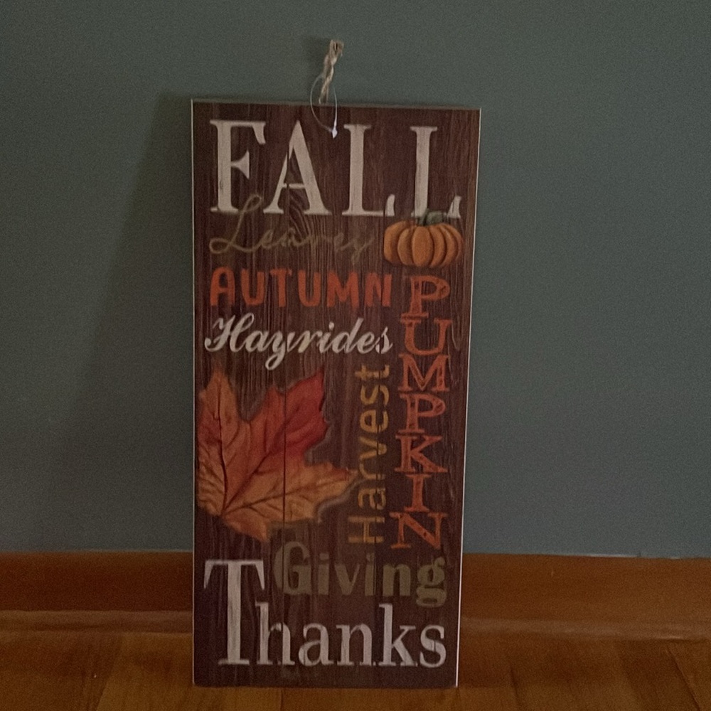 Ashland, Fall wooden wall decoration, with colorful leaf, pumpkin, season words - Picture 8 of 17